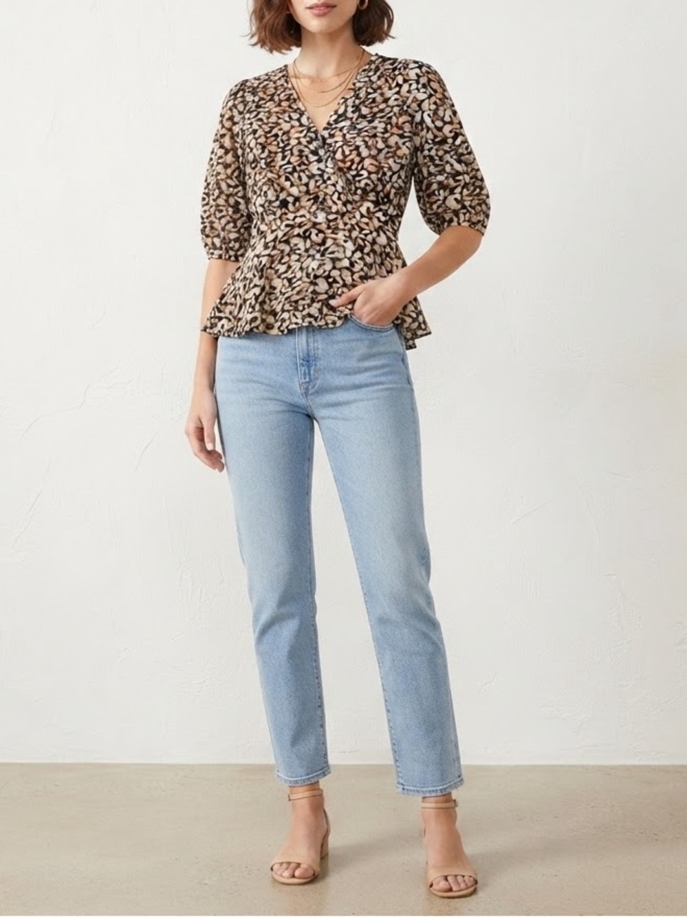 Chic Animal Print Blouse